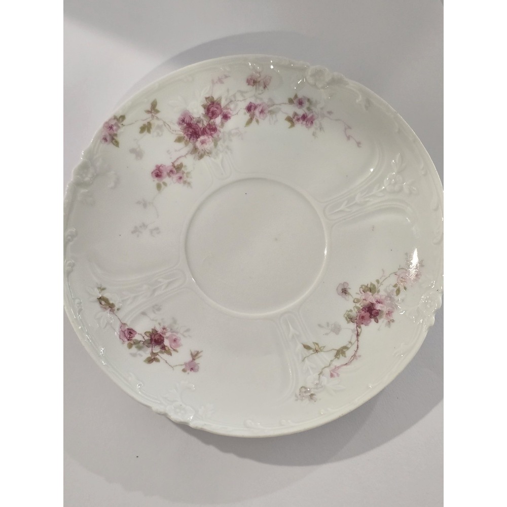 Haviland Limoges Schleiger Pink Rose Sprays Cup & Saucer Set Antique France - Picture 5 of 6